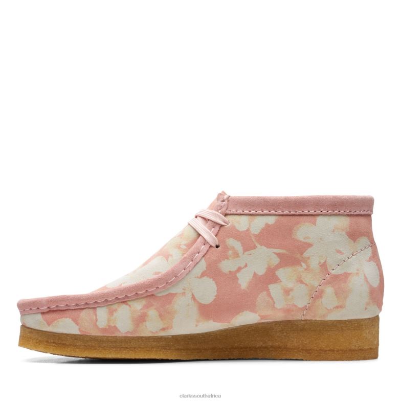 Pink Floral Clarks Wallabee Boot 840403283 Women Clarks Pink Floral