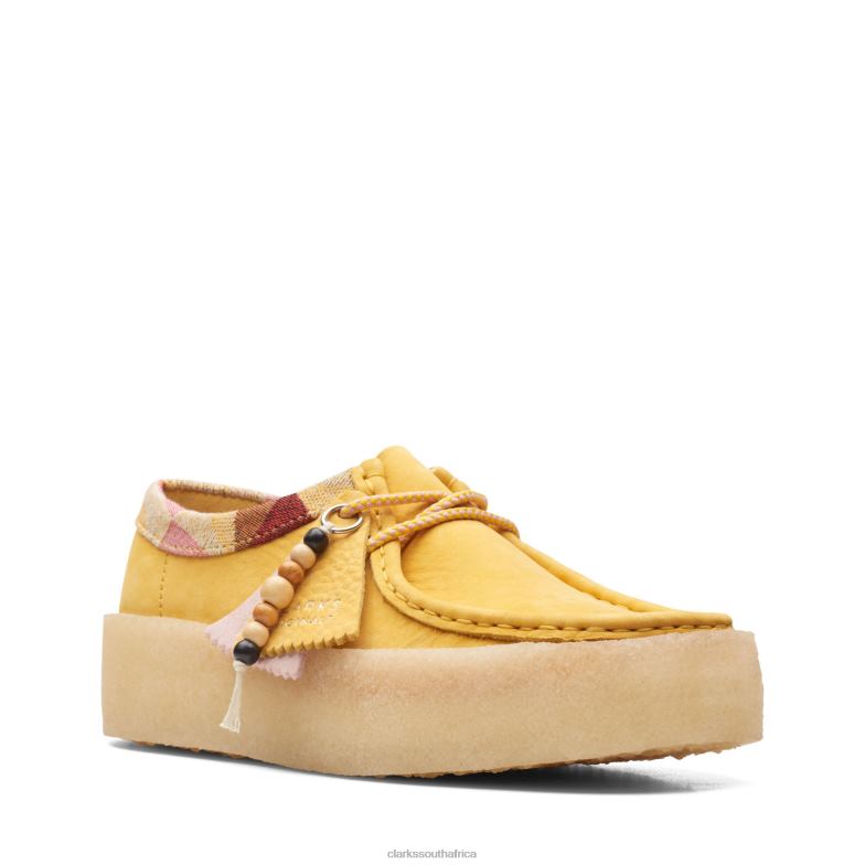 Yel Low Nubuck Clarks Wallabee Cup 840403379 Women Clarks Yellow Nubuck