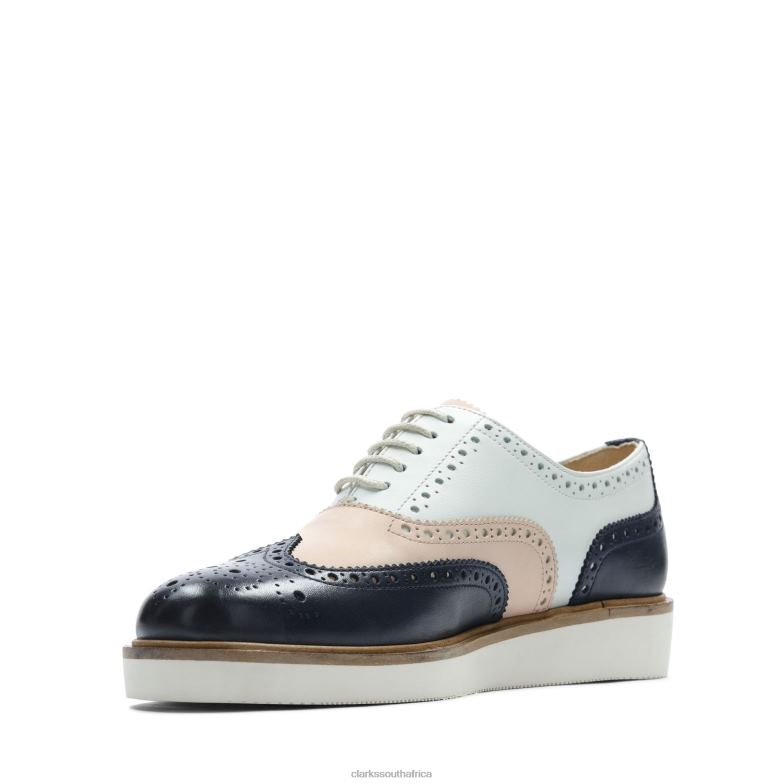 Baille Brogue Clarks Navy 840403335 Women Clarks Navy