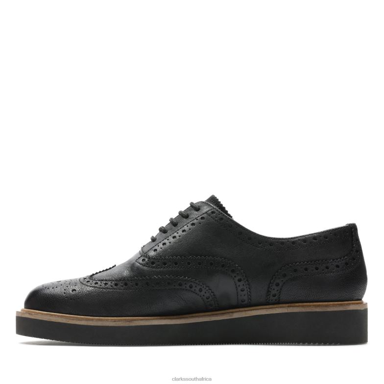 Clarks Baille Brogue Black Leather 840403370 Women Clarks Black Leather