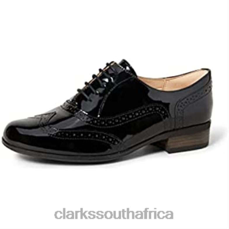 Clarks Black Patent Women's Hamble Oak Brogues 84040625 Women Clarks Black Patent