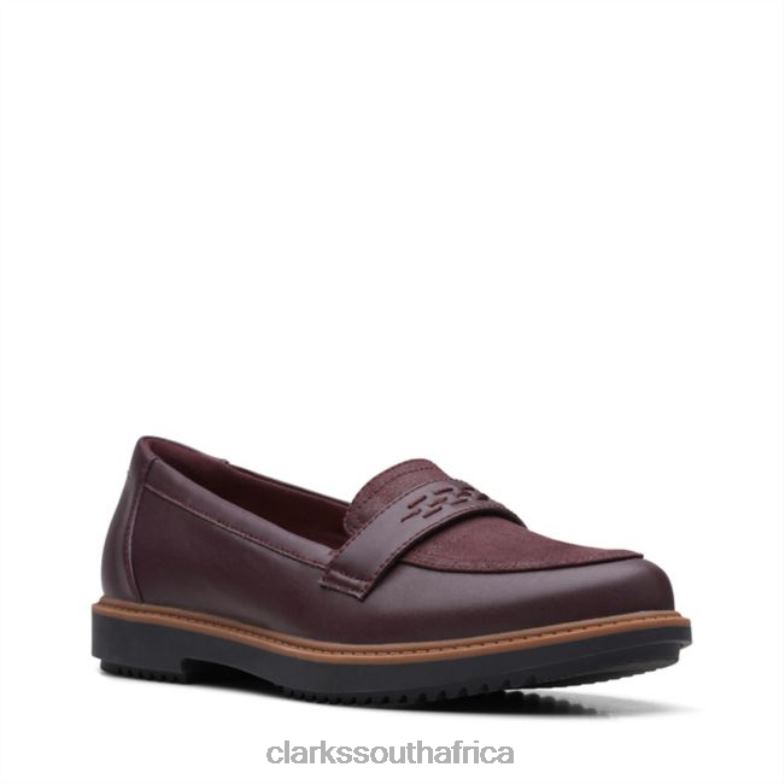 Clarks Burgundy Leather Raisie Jump Burgundy Leather 840406281 Women Clarks Burgundy Leather