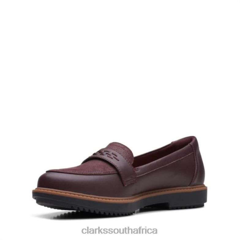 Clarks Burgundy Leather Raisie Jump Burgundy Leather 840406281 Women Clarks Burgundy Leather