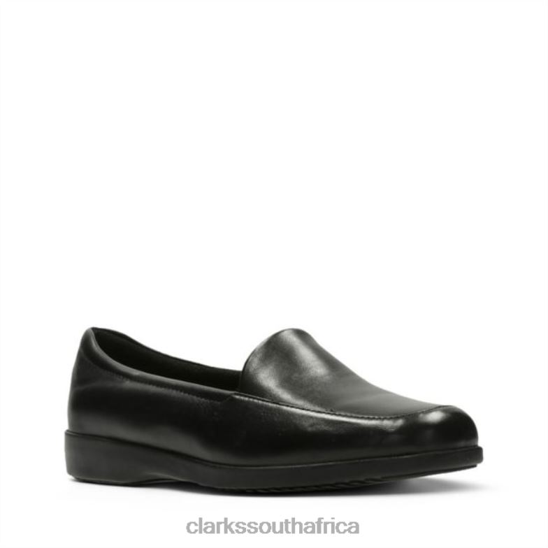 Georgia Black Leather Clarks Black Leather 840405047 Women Clarks Black Leather