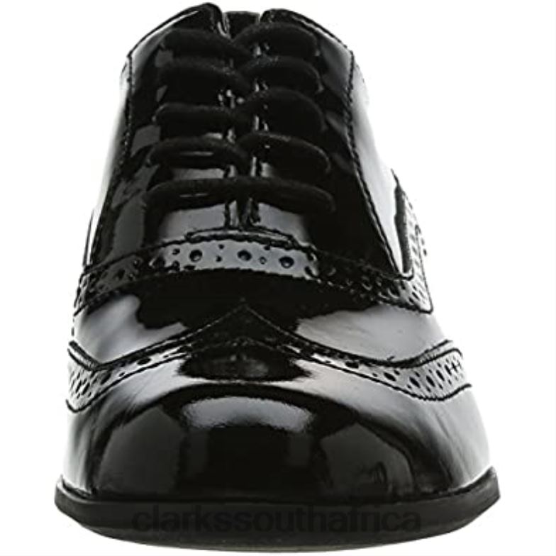 Black Patent Clarks Women's Hamble Oak Derbys 84040624 Women Clarks Black Patent