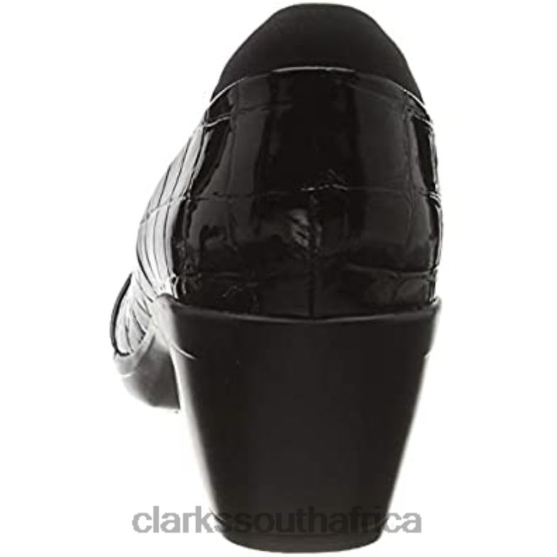 Clarks Black Croc Women's Emily Alexa Uniform Dress Shoe 840402129 Women Clarks Black Croc
