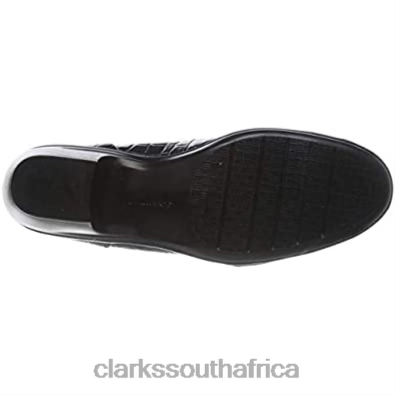 Clarks Black Croc Women's Emily Alexa Uniform Dress Shoe 840402129 Women Clarks Black Croc