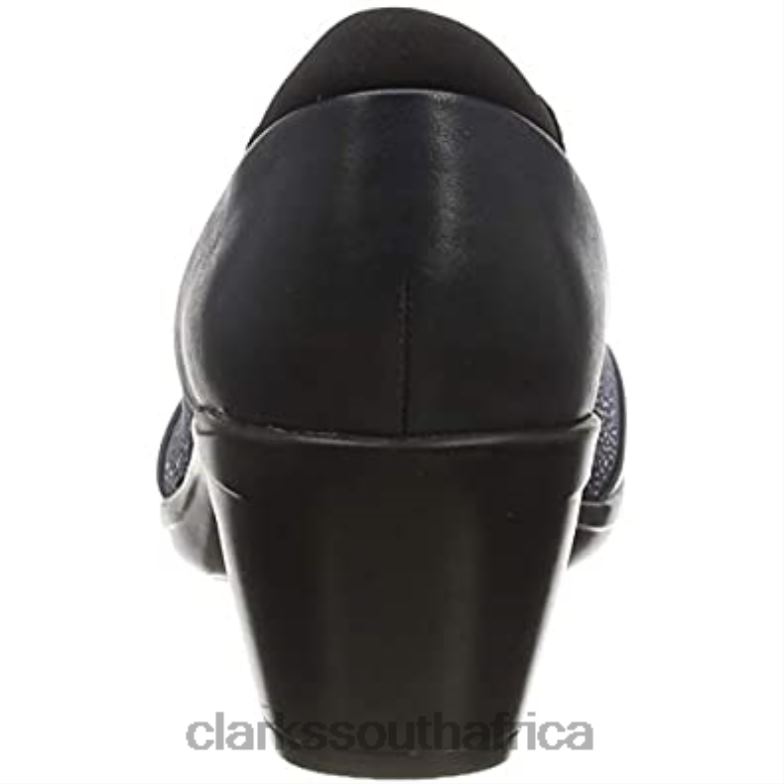 Women's Emily Alexa Uniform Dress Shoe Navy Combi Clarks 84040518 Women Clarks