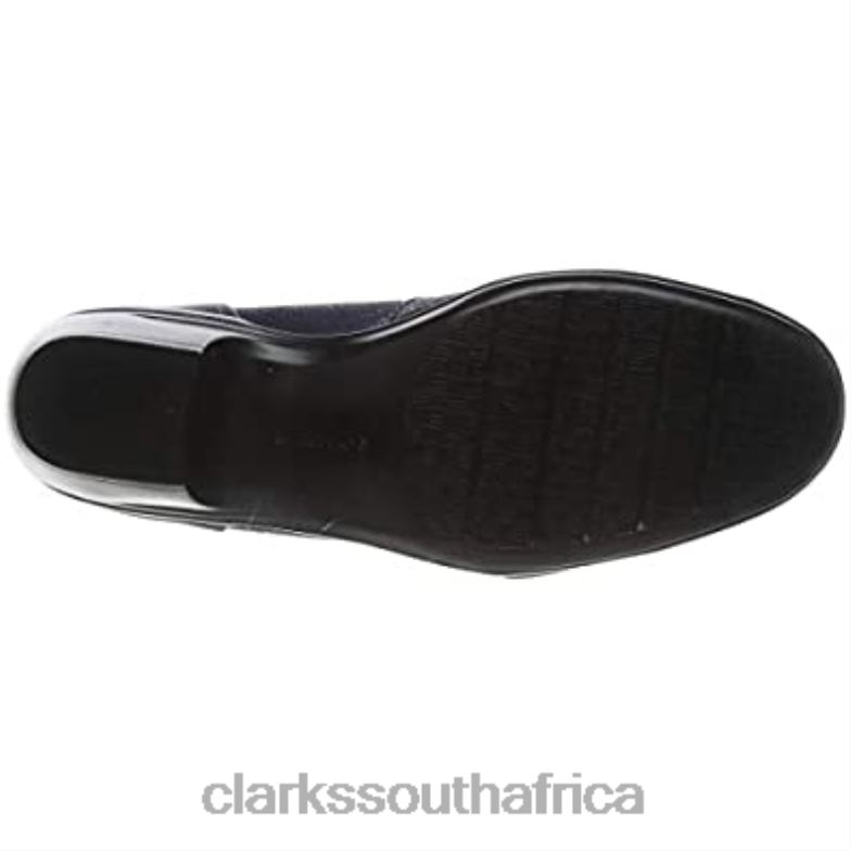 Women's Emily Alexa Uniform Dress Shoe Navy Combi Clarks 84040518 Women Clarks