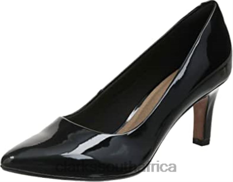 Women's Illeana Tulip Uniform Dress Shoe Clarks Black Pat 84040543 Women Clarks Black Pat