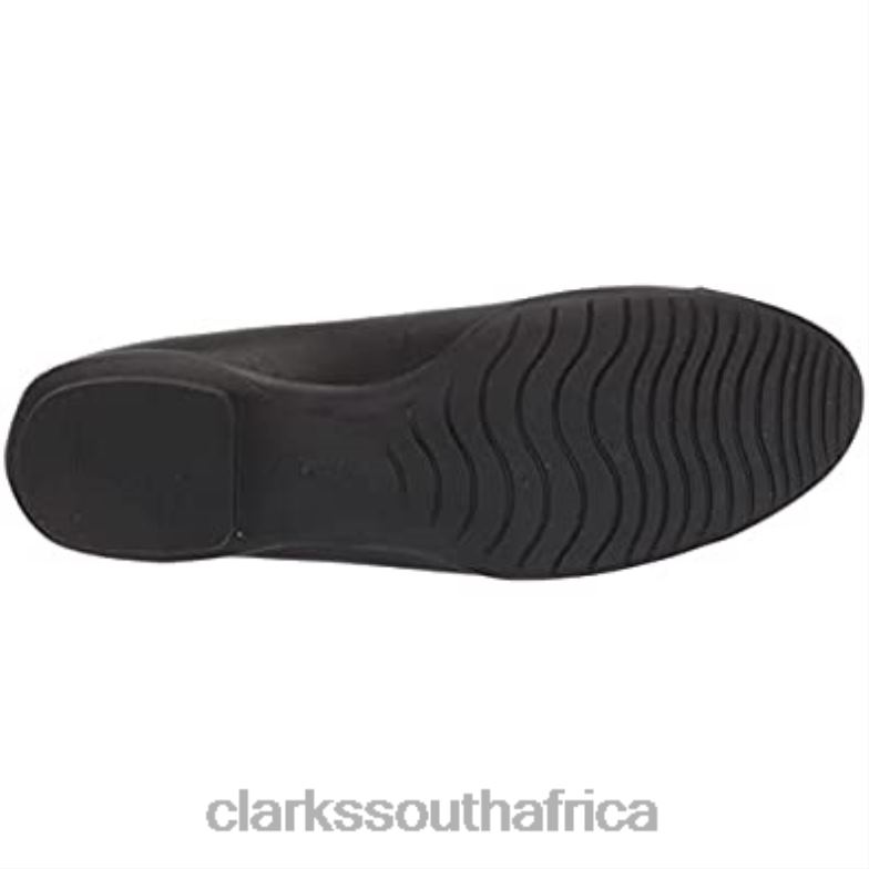 Black Combi Clarks Women's Sara Orchid Ballet Flat 8404067 Women Clarks Black Leather Combi