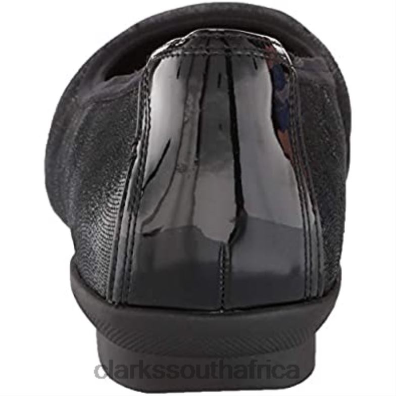 Black Leather Combi Clarks Women's Sara Orchid Ballet Flat 840401547 Women Clarks