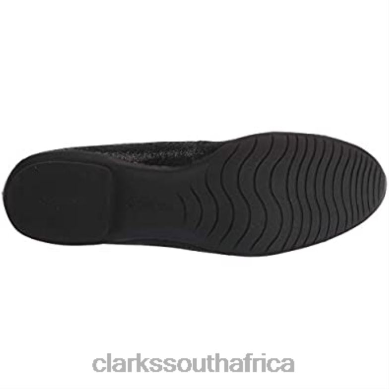 Black Leather Combi Clarks Women's Sara Orchid Ballet Flat 840401547 Women Clarks