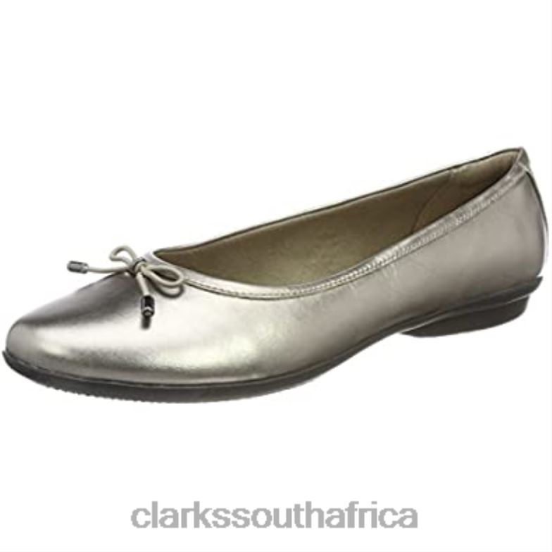 Clarks Beige Pewter Women's Gracelblu Ballet Flats 840402777 Women Clarks Beige Pewter