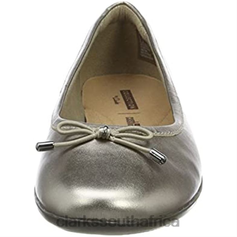 Clarks Beige Pewter Women's Gracelblu Ballet Flats 840402777 Women Clarks Beige Pewter