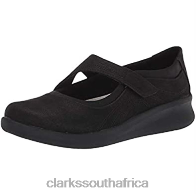 Clarks Black Synthetic Women's Sillian 20 Joy Mary Jane Flat 840401097 Women Clarks Black Synthetic