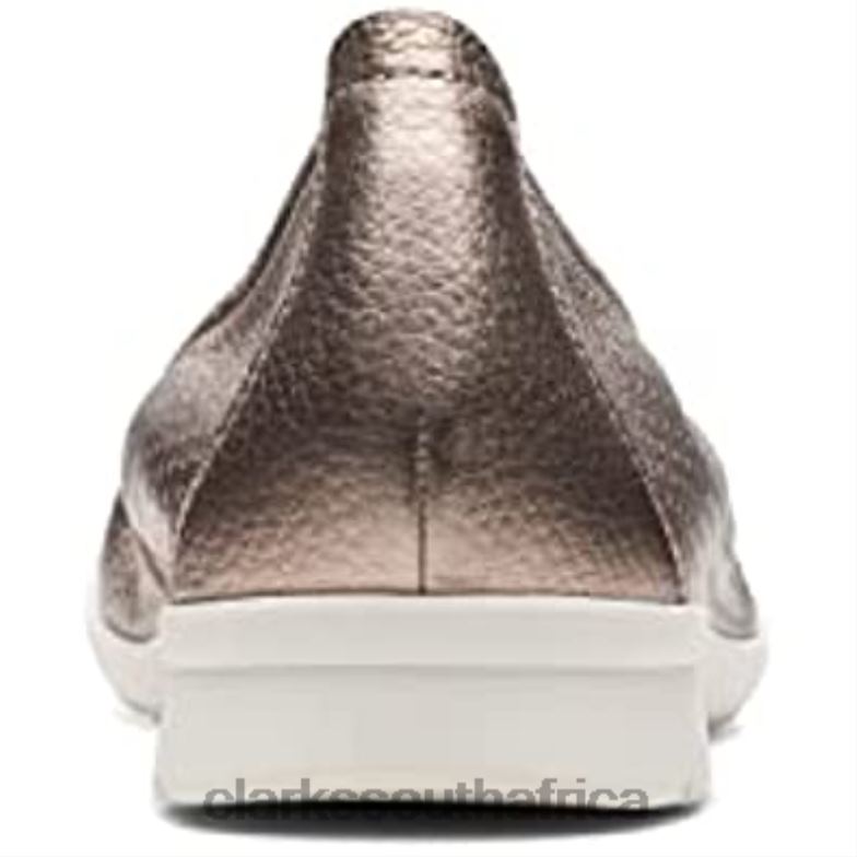 Clarks Metallic Leather Women's Jenette Ease Ballet Flat 840402393 Women Clarks