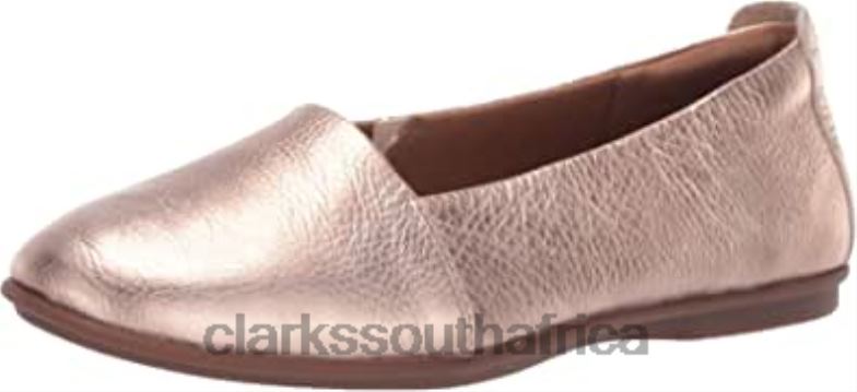 Rose Gold Leather Women's Un Coral Step Ballet Flat Clarks 840401212 Women Clarks Rose Gold Leather