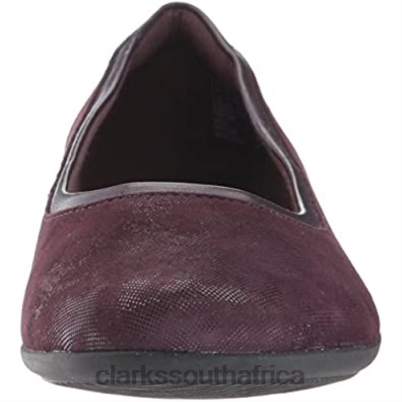 Women's Gracelmara Flat Aubergine Clarks 840401318 Women Clarks Aubergine