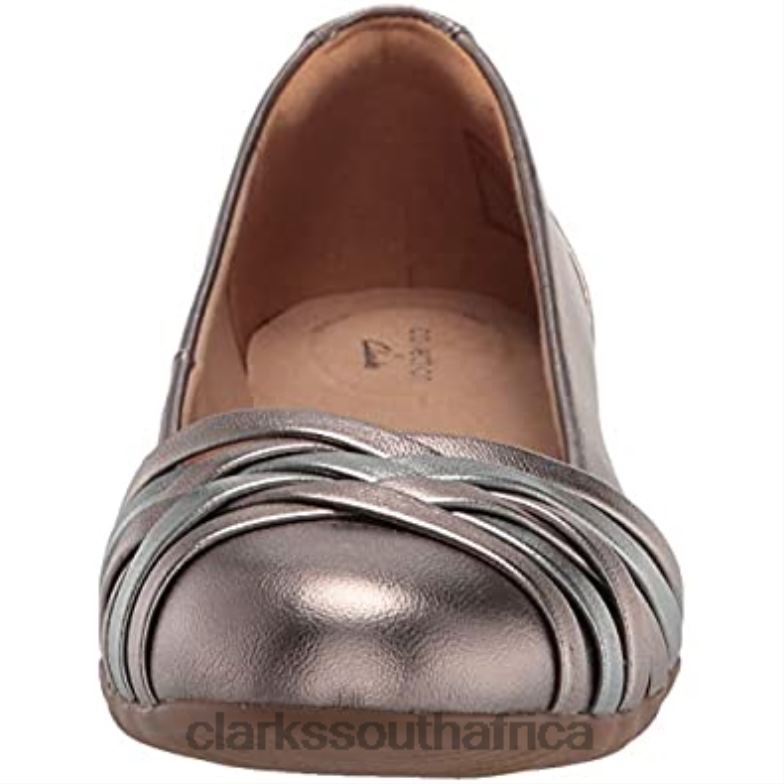 Women's Sara Clover Ballet Flat Clarks Metallic 840402445 Women Clarks