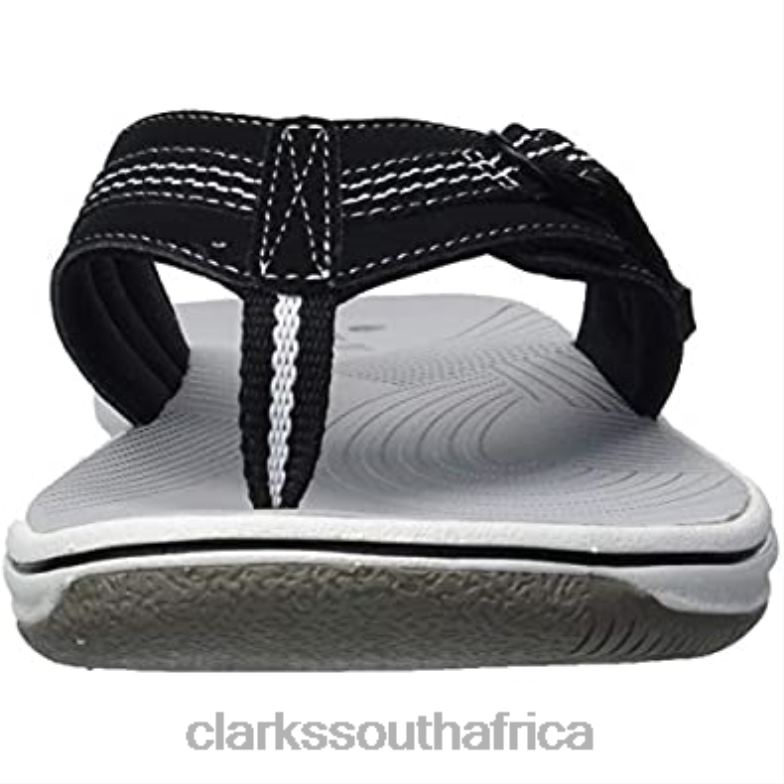 Black Synthetic Clarks Women's Brinkley Sun Flip-Flop 840402848 Women Clarks Black Synthetic