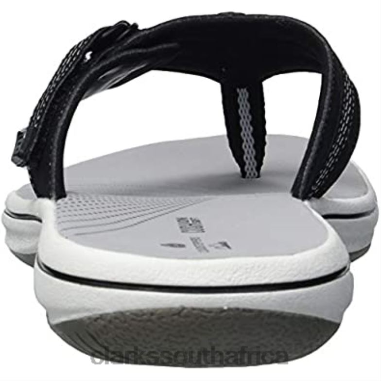 Black Synthetic Clarks Women's Brinkley Sun Flip-Flop 840402848 Women Clarks Black Synthetic