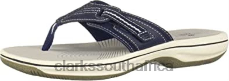 Navy Synthetic Women's Brinkley Jazz Flip-Flop Clarks 840401820 Women Clarks Navy Synthetic