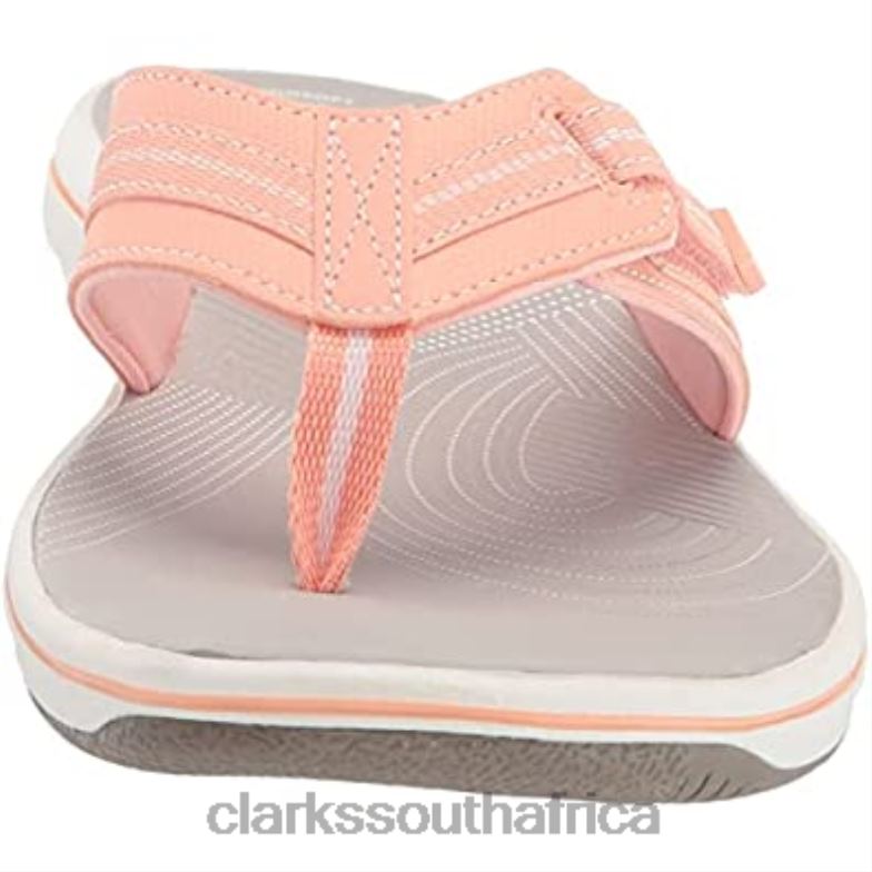 Women's Brinkley Jazz Flip-Flop Clarks Peach Synthetic 84040463 Women Clarks Peach Synthetic
