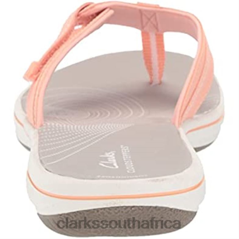 Women's Brinkley Jazz Flip-Flop Clarks Peach Synthetic 84040463 Women Clarks Peach Synthetic