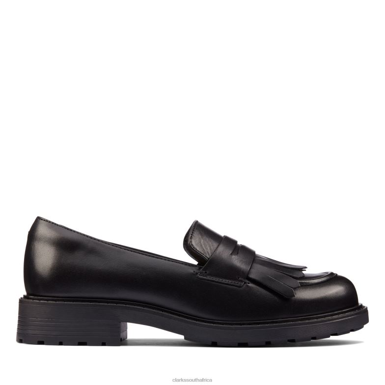 Black Hishine Leather Orinoco 2 Loafer Clarks 840403036 Women Clarks Black Hishine Leather