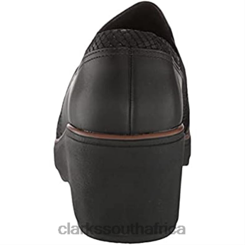 Black Leather Interest Combi Clarks Women's Mazy Seabury Loafer 840401896 Women Clarks Black Leather Interest Combi