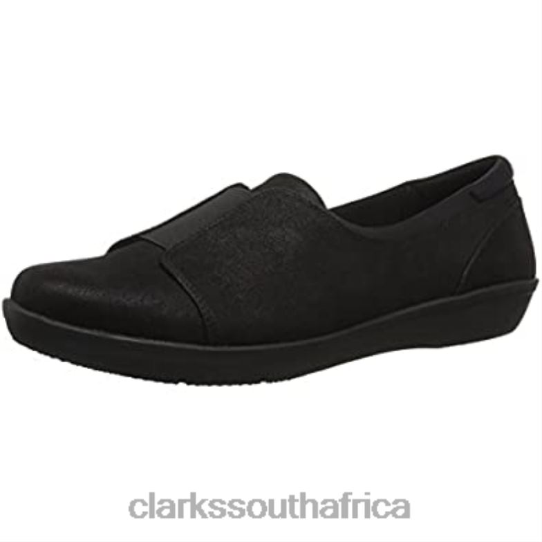 Black Synthetic Nubuck Clarks Women's Ayla Band Loafer 840401816 Women Clarks Black Synthetic Nubuck
