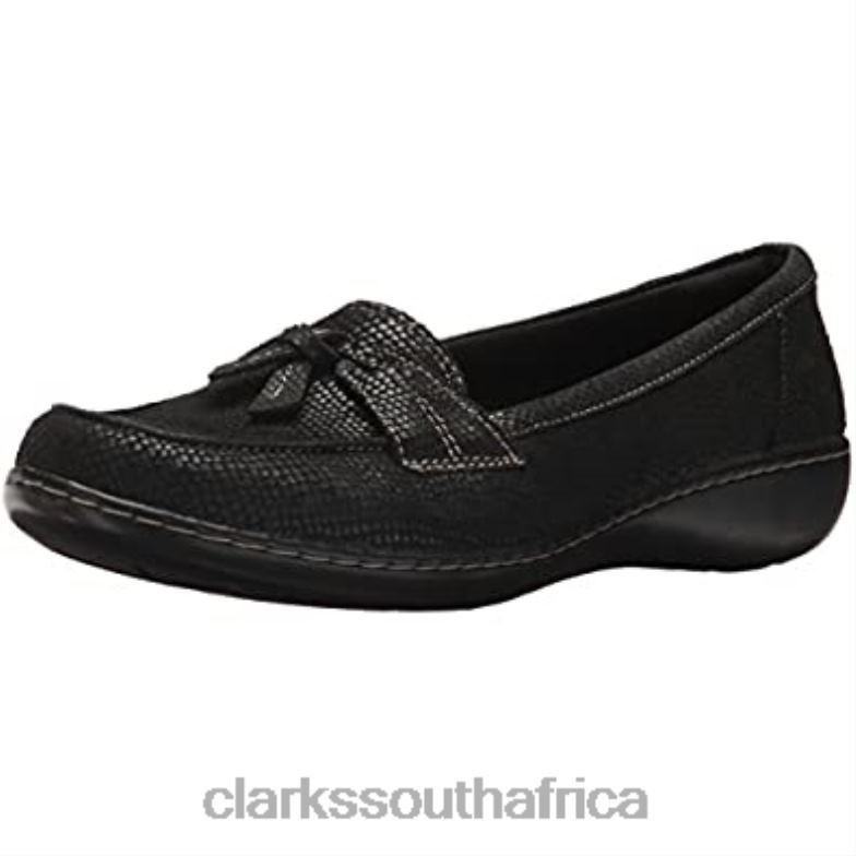 Clarks Black Interest Women's Ashland Bubble Loafer 840401137 Women Clarks Black Interest