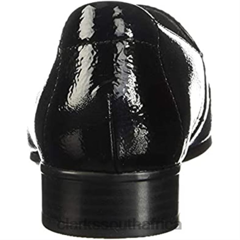 Clarks Black Patent Women's Juliet Lora Loafer 840401569 Women Clarks Black Patent