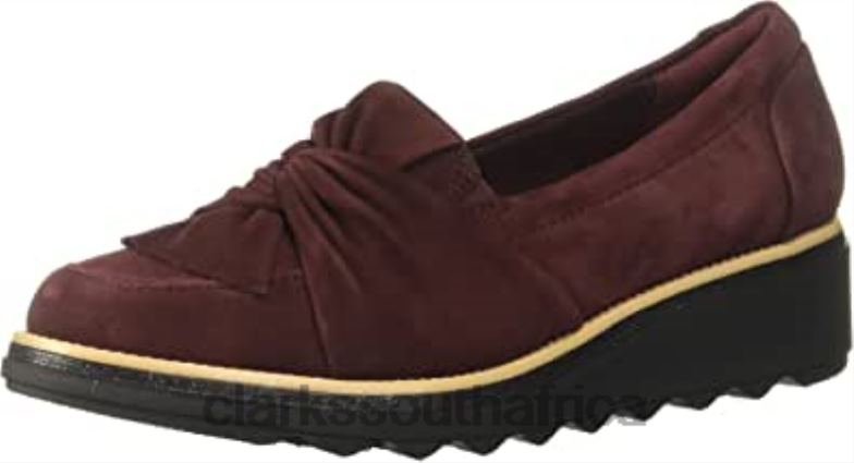 Clarks Burgundy Suede Women's Sharon Dasher Loafer 840401193 Women Clarks