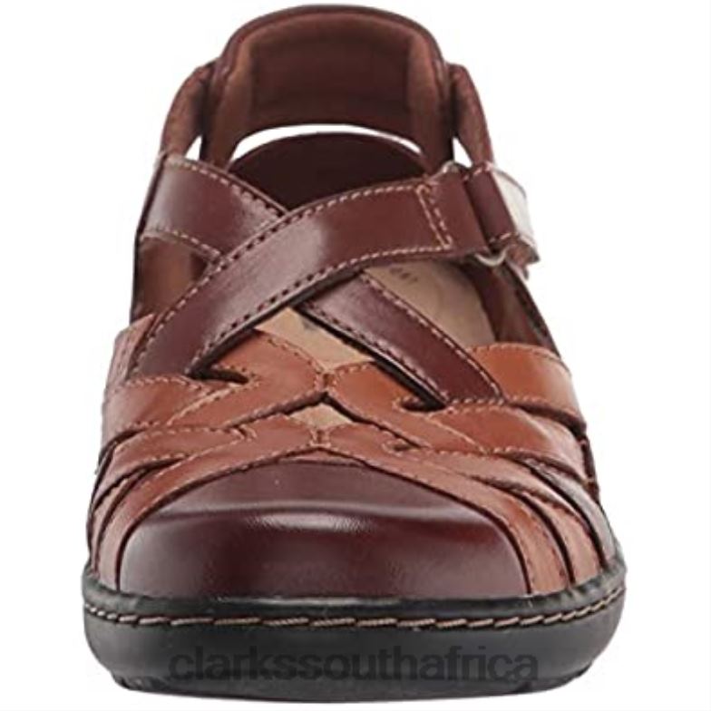 Clarks Tan Leather Combi Women's Cora Dream Loafer Flat 840401793 Women Clarks Tan Leather Combi