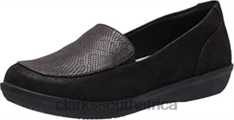Clarks Women's Ayla River Loafer Black Snake Print Synthetic 840401554 Women Clarks Black Snake Print Synthetic