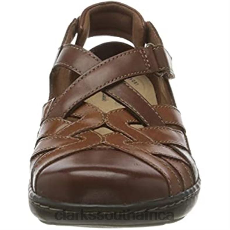 Clarks Women's Cora Dream Loafer Flat Tan Leather Combination 84040770 Women Clarks Tan Leather Combination