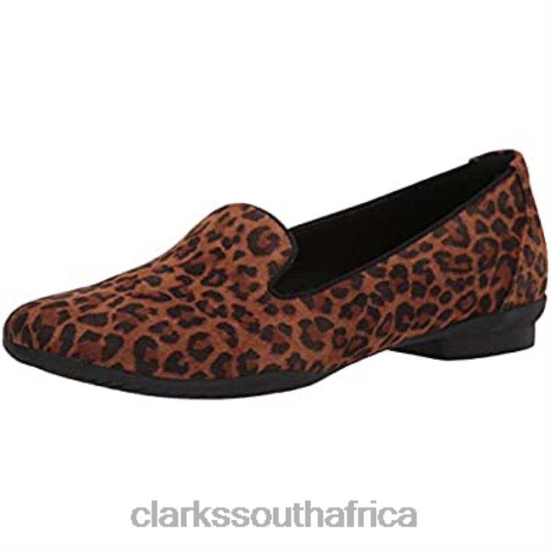 Clarks Women's Sara Poppy Loafer Leopard Print 840401570 Women Clarks Leopard Print