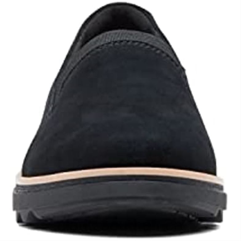 Clarks Women's Sharon Dolly Platform Loafer Black Suede W Dark Tan World 840401506 Women Clarks Black Suede W Dark Tan World