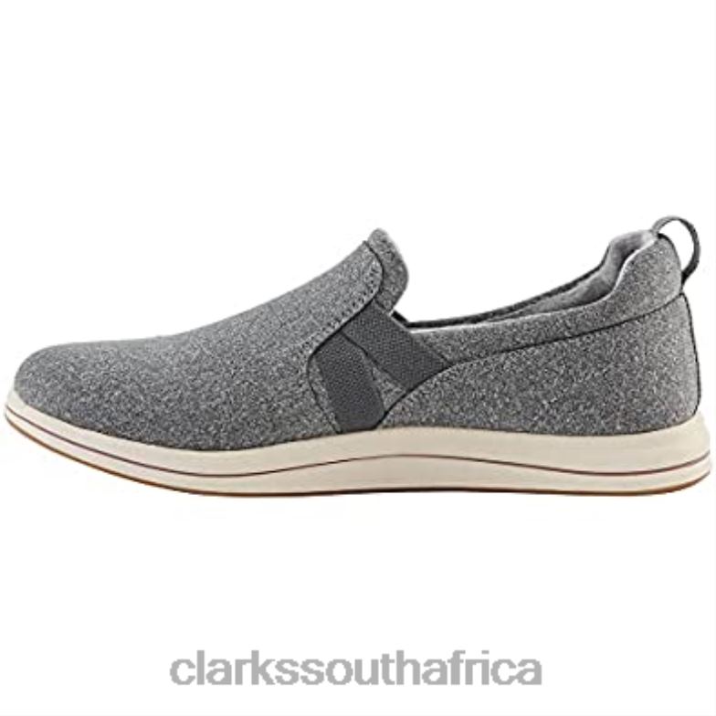 Dark Grey Textile Clarks Women's Breeze Bali Loafer Flat 840402744 Women Clarks