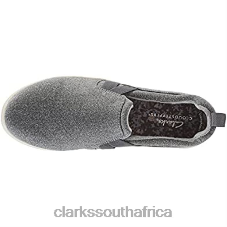 Dark Grey Textile Clarks Women's Breeze Bali Loafer Flat 840402744 Women Clarks