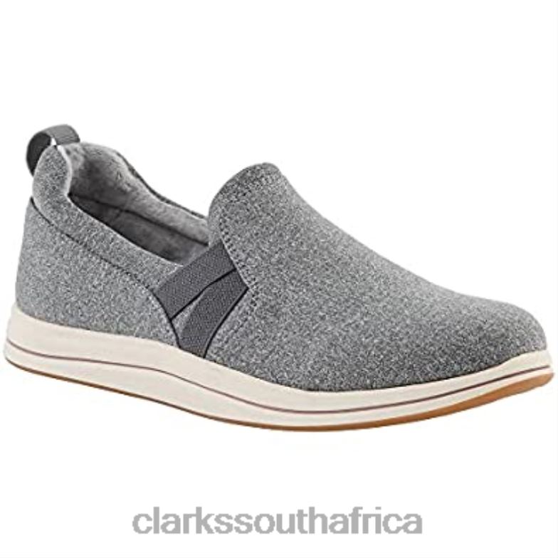 Dark Grey Textile Clarks Women's Breeze Bali Loafer Flat 840402744 Women Clarks