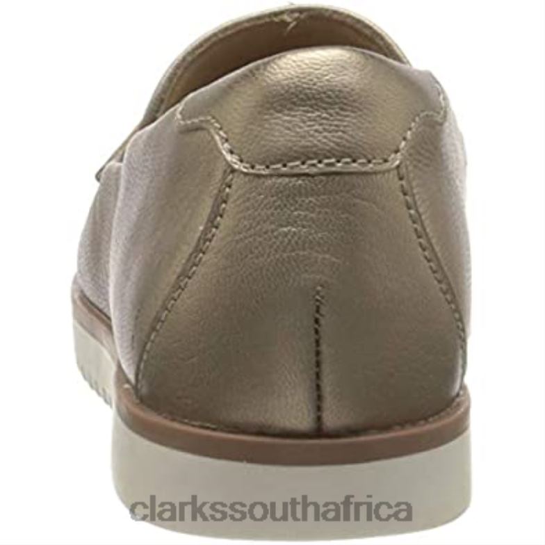 Metallic Leather Clarks Women's Serena Terri Loafer Flat 84040808 Women Clarks Metallic Leather