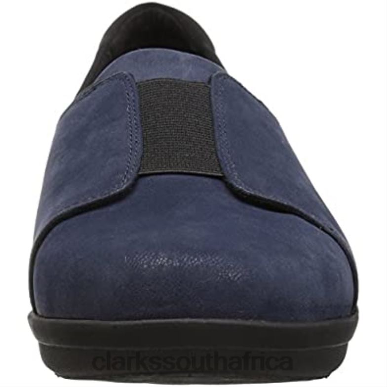Navy Synthetic Nubuck Clarks Women's Ayla Band Loafer 840401600 Women Clarks Navy Synthetic Nubuck