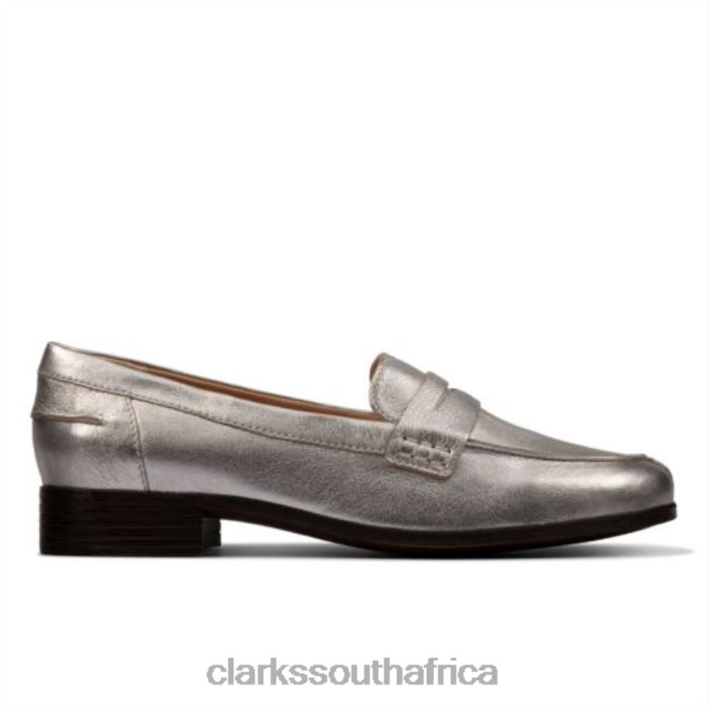 Silver Metallic Clarks Hamble Loafer 840404339 Women Clarks Silver Metallic