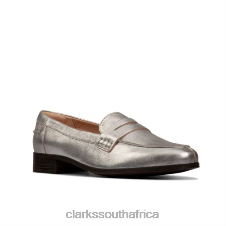 Silver Metallic Clarks Hamble Loafer 840404339 Women Clarks Silver Metallic