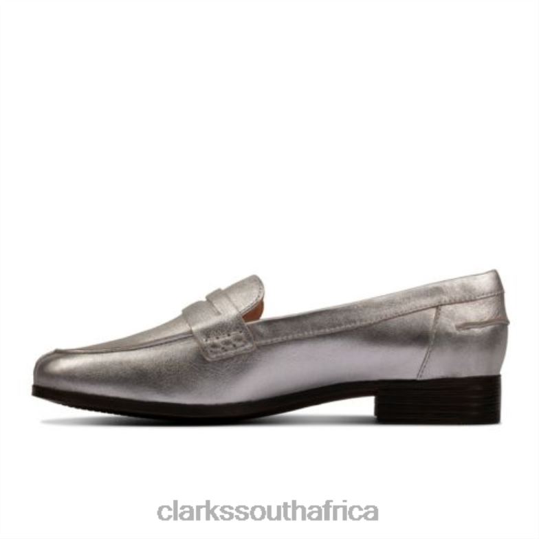Silver Metallic Clarks Hamble Loafer 840404339 Women Clarks Silver Metallic