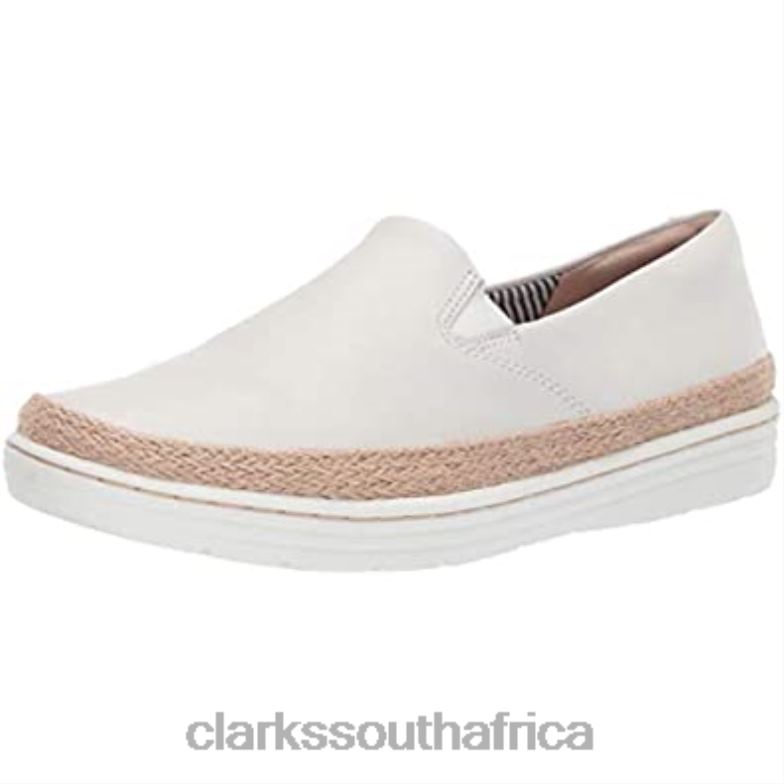 White Leather Women's Marie Pearl Loafer Clarks 84040692 Women Clarks White Leather