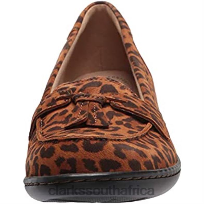 Women's Ashland Bubble Loafer Dark Tan Leopard Clarks 840402174 Women Clarks Dark Tan Leopard